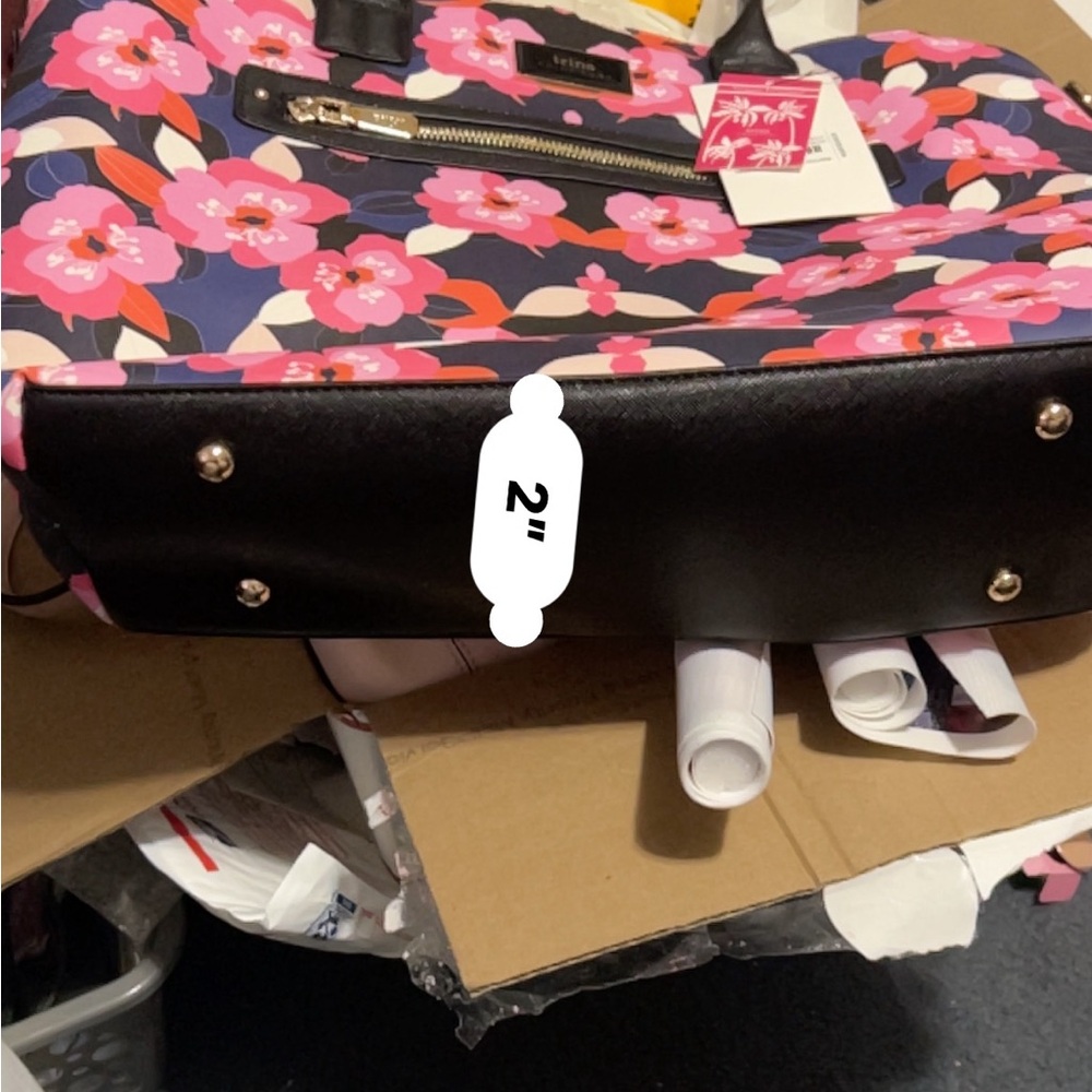 Brand New gorgeous floral, blue / pink Trina Turk NWT purse Tote L #NWT #tote - Picture 7 of 14